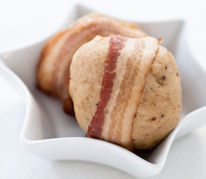 Bacon-wrapped Matzo Balls. No…seriously.