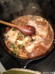 Cod cooking in cast iron. It doesn't get much better than this.